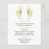 Champagne Glasses, Waterverf menu Groen/wit (Voorkant)