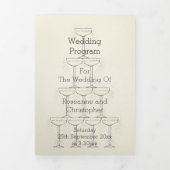 Champagne Glasses Wedding Drieluik Programma (Cover)