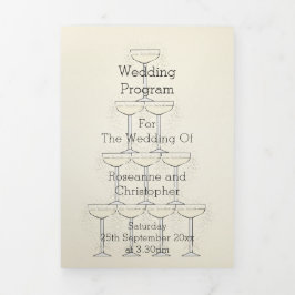 Champagne Glasses Wedding Drieluik Programma