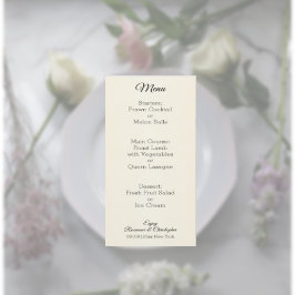 Champagne Glasses Wedding Menu