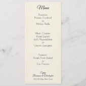 Champagne Glasses Wedding Menu (Voorkant)
