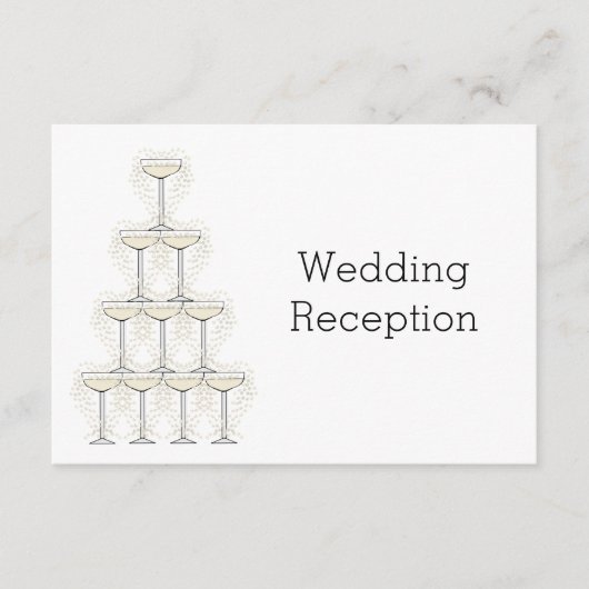 Champagne Glasses Wedding Reception Informatiekaartje (Voorkant)