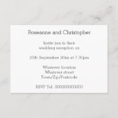 Champagne Glasses Wedding Reception Informatiekaartje (Achterkant)