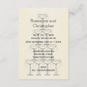 Champagne Glasses Wedding Reception Informatiekaartje (Achterkant)