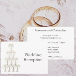 Champagne Glasses Wedding Reception Informatiekaartje