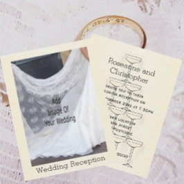 Champagne Glasses Wedding Reception Informatiekaartje