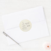Champagne Glasses Wedding Ronde Sticker (Envelop)