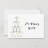 Champagne Glasses Wedding RSVP Kaartje (Voorkant)
