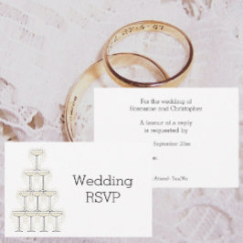 Champagne Glasses Wedding RSVP Kaartje