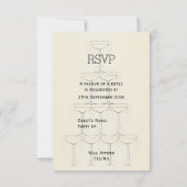 Champagne Glasses Wedding RSVP Kaartje (Achterkant)