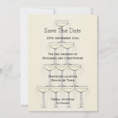 Champagne Glasses Wedding Save The Date (Achterkant)