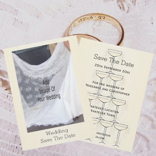 Champagne Glasses Wedding Save The Date