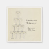 Champagne Glasses Wedding Servet (Voorkant)