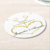 Champagne Glasses Wedding Theme Paper Onderzetter (Gebogen)
