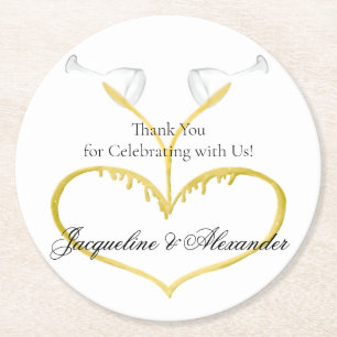 Champagne Glasses Wedding Theme Paper Onderzetter