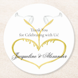 Champagne Glasses Wedding Theme Paper Onderzetter