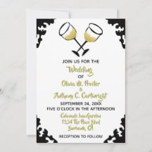 Champagne Glasses White en Gold Wedding