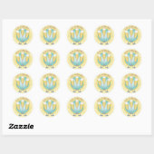 Champagne Glassic Round Sticker (Vel)