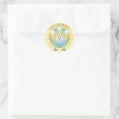 Champagne Glassic Round Sticker (Tas)