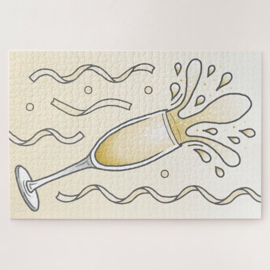 Champagne glazen beker legpuzzel (Horizontaal)