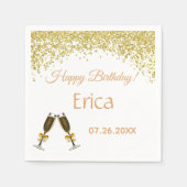 Champagne Glazen. Birthday. Servet (Voorkant)