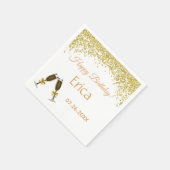 Champagne Glazen. Birthday. Servet (Hoek)