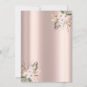 Champagne Glazen Bloemen Roos Goud 50ste Kaart (Achterkant)