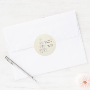 Champagne Glazen Bruiloft Ronde Sticker