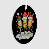 Champagne Glazen Kerstman Rendier Kerstmis Ornament (voorkant)