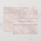 Champagne Glimmer Damask Bruiloftsuitnodiging Kaart (Voorkant / Achterkant)