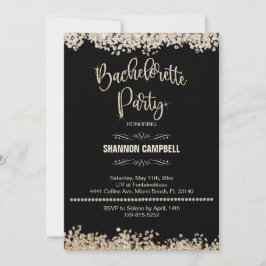Champagne Glitter Bachelorette party met Bling Kaart