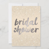 Champagne Glitter Bridal Shower Invitations Kaart (Achterkant)