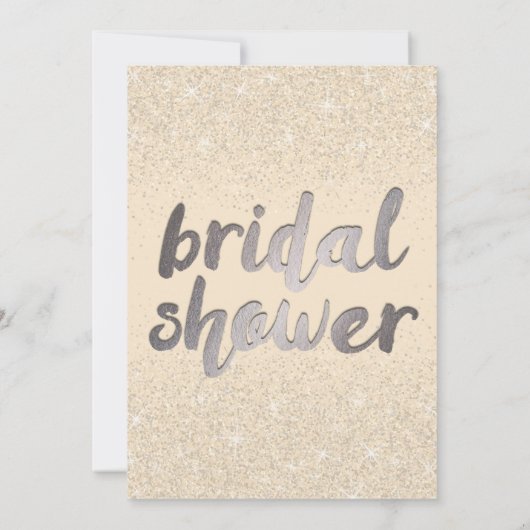 Champagne Glitter Bridal Shower Invitations Kaart (Achterkant)