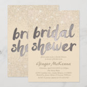 Champagne Glitter Bridal Shower Invitations Kaart (Voorkant / Achterkant)
