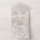 Champagne Glitter Confetti Elegant Wedding All In One Uitnodiging (Binnen)