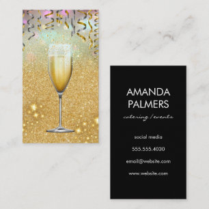 Champagne / Glitter Confetti / Gold Sparkle Visitekaartje