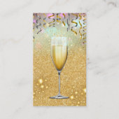 Champagne / Glitter Confetti / Gold Sparkle Visitekaartje (Voorkant)