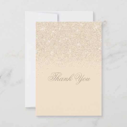 Champagne Glitter Dank u wel kaarten (Achterkant)