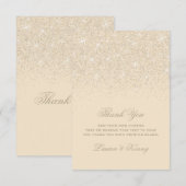 Champagne Glitter Dank u wel kaarten (Voorkant / Achterkant)