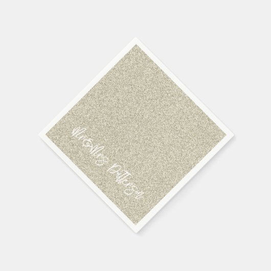 Champagne Glitter de heer&Mrs NAME Elegant Chic Servet (Hoek)