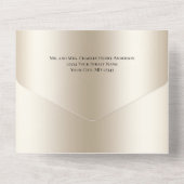 Champagne Glitter Drift Glam Bling Wedding All In One Uitnodiging (Achterkant)