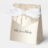 Champagne Glitter Drift Glitter Wedding Bedankdoosjes (Voorkant Zijde)