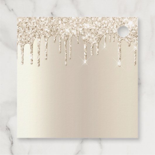 Champagne Glitter Drift Vrijgezellenfeest Hartelij Bedankjes Labels (Achterkant)