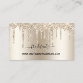 Champagne Glitter Drip Bling Glam QR Code Weddensc Informatiekaartje (Voorkant)