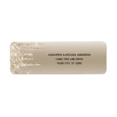 Champagne Glitter Drip Glam Trend Retouradres Etiket (Voorkant)