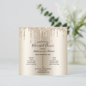 Champagne Glitter Drip Oefen diner uitnodiging (Staand voorkant)
