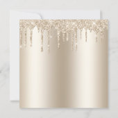 Champagne Glitter Drip Oefen diner uitnodiging (Achterkant)