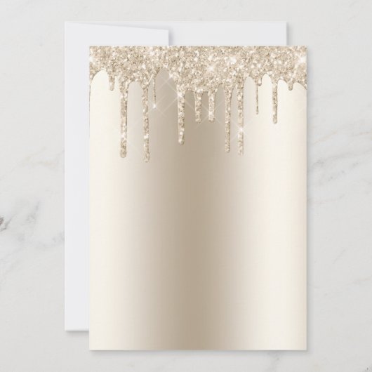Champagne Glitter Drip Rehearsal Dinner Invitation Kaart (Achterkant)