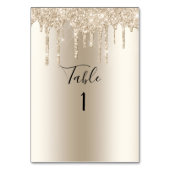 Champagne Glitter Drip Trendy Elegant Wedding Kaart (Achterkant)