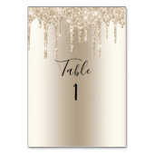 Champagne Glitter Drip Trendy Elegant Wedding Kaart (Voorkant)